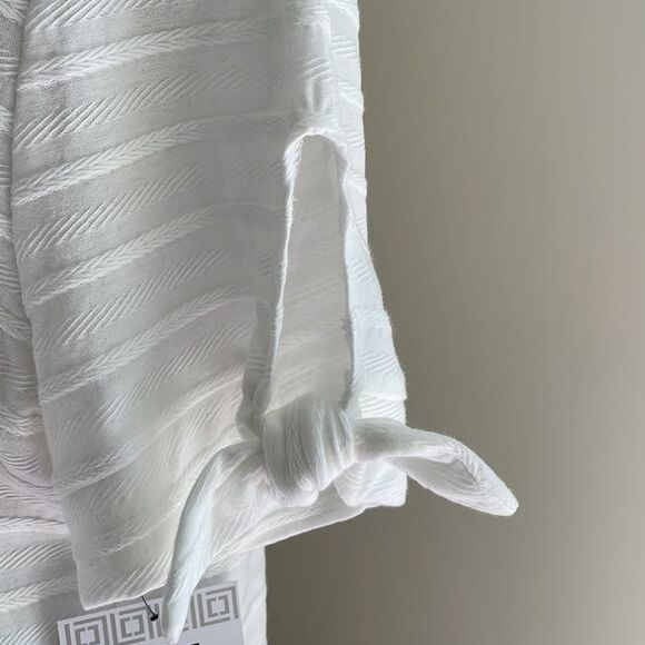 NWT textured T shirt open sleeves ties split sides women’s large Liz Claiborne - Picture 4 of 8